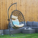 Садовое подвесное кресло-кокон, корзина-качалка с подушками, садовые качели.