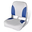 vidaXL Składany fotel na łódź, biało-niebieski z poduszką, 56x43x48 cm Kod producenta 90419