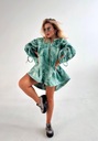 LIL GLAM PAPARAZZI FASHION BLUZA DŁUGA OVERSIZE Z POLAREM MIĘTOWA