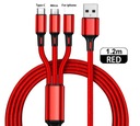 НЕЙЛОНОВЫЙ КАБЕЛЬ 3В1 ТИП C/ MICRO USB/ IPHONE 1,2 м