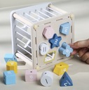 Образовательный сортировщик кубиков, гибкие деревянные сенсорные блоки для детей