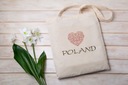 Taška na nákupy potlač SRDCE Poland 38x42cm ecru bavlnená taška 145g EKO Kód výrobcu TBAWN0268
