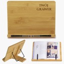 STOJAK PODSTAWKA NA KSIĄŻKĘ PODPÓRKA POD TABLET DREWNIANA XXL + GRAWER