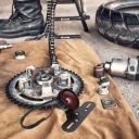 BLACK REAR LIGHT MOTORCYCLE W STYLU RETRO, METAL  photo 9
