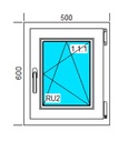 ОКНА ПВХ 500х600 RU БЕЛЫЕ, ПРАВЫЕ