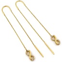 ЗОЛОТЫЕ СЕРЬГИ БЕСКОНЕЧНОСТИ НА СВАДЕБНОЙ ЦЕПИ