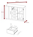 Комплект мебели BARI Большой шкаф 200 см + БЕЛЫЙ комод