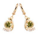 ТЕМНО-ЗЕЛЕНЫЕ ПОДВЕСНЫЕ СЕРЬГИ С ЦИРКОНИЕМ АНТИ-ШНУР