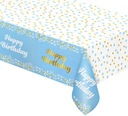 Скатерть из фольги С ДНЕМ РОЖДЕНИЯ СИНЯЯ-1,3х1,8м-130