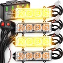 LAMPA STROBOSKOP POMARAŃCZOWY W ATRAPĘ 4x 4 LED 12V komplet z pilotem