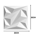 Настенная панель Настенное украшение 3D Звезда Звезда Треугольник Белый 30x30см ПВХ