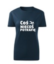 Koszulka T-shirt damska D606 COŚ NIECOŚ POTRAFIĘ PŁYWANIE granatowa rozm S