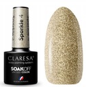 CLARESA lakier hybrydowy SPARKLE złoty z brokatem BŁYSZCZĄCY