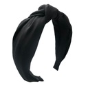 Широкий черный ободок для волос с узлом в виде заколки