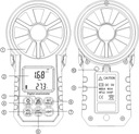 10szt ANEMOMETR WIATROMIERZ MIERNIK PRĘDKOŚCI WIATRU POMIAR TEMPERATURY LCD