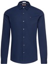 Темно-синяя мужская рубашка, элегантная мужская рубашка приталенного кроя Tommy Hilfiger