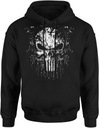 CZASZKA PUNISHER BLUZA MĘSKA MARVEL Z CZASZKAMI S Z KAPTUREM DRESOWA NADRUK