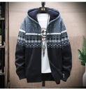 Pánsky sveter na zips kardigan jeseň zima hrubá vlna Silueta regular
