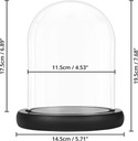 Стеклянный купольный абажур с черным деревянным основанием - описание