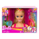 BARBIE HLAVA PRO STYLIZACI NEONOVÁ DUHA BLOND VLASY HMD78