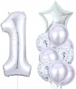 Воздушные шары 10 штук на день рождения годовалому Серебряное конфетти