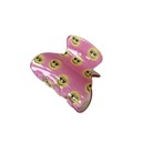 Шпилька мини-пряжка лягушка смайлик пастельный розовый