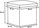 Skladacia látková taburetka DIEGO sivá veľkosť L Hĺbka nábytku 38 cm