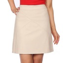 ЮБКА А-ТРАПЕЦИИ D6, ЭКО-КОЖА, МИНИ-БЕЖЕВЫЙ, размер 40