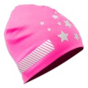 Светоотражающая шапка-бини розовые звезды 3М