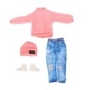 КОМПЛЕКТ ЖЕНСКОЙ ОДЕЖДЫ ИЗ СВИТЕРА, БРЮКИ, ШАПКИ И ТУФЛИ ДЛЯ КУКЛЫ БАРБИ