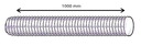 Стержень с резьбой М16х1000 Шпилька DIN 976 класс 4,8