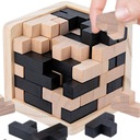 KREATYWNE KLOCKI DREWNIANE PUZZLE 3D LOGICZNA UKŁADANKA EDUKACYJNA TETRIS