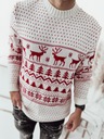 Pánsky vianočný sveter ecru svetielka nórske vzory CHRISTMAS Veľkosť uniwersalny