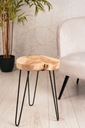 Drevená stolička s kovovými nohami Loft taburetka TEAK Scandi stolička 42cm Šírka nábytku 30 cm