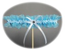 Кристально-синяя свадебная подвязка