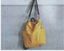 Torba/plecak vintage bardzo pojemny worek żółty Wzór dominujący mix wzorów