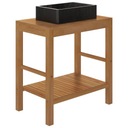 vidaXL Kúpeľňová skrinka s mramorovým čiernym umývadlom, teakové drevo Hĺbka nábytku 45 cm