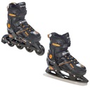 Роликовые коньки 2в1 Регулируемые фигурные коньки RAVEN Pulse Black/Orange 40-43