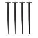 4x NOGA MEBLOWA CZARNA PROSTA LOFT SOLIDNA NOGA DO STOŁU NOGA STOŁOWA H71CM