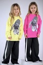 Ciemno grafitowe spodnie z lampasem Qba Kids 146 Płeć dziewczynki