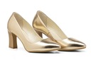 Свадебные туфли на модном зеркальном каблуке, золото 38