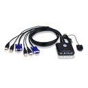 Aten 2-портовый KVM-переключатель с кабелем USB, VGA и дистанционным переключателем портов Aten | КВМ С