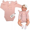 БОДИ С Оборками В Рубчик с Длинным Рукавом Розовый 80-е