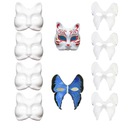 10 × Терианская маска для лица кошки на Хэллоуин, поддающаяся покраске маска кошки своими руками