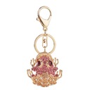 Золотой брелок-лягушка Брелок с розовой монетой