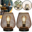 АККУМУЛЯТОРНЫЕ ЛАМПЫ ДЛЯ БАЛКОНА, НАСТОЛЬНЫЕ ЛАМПЫ С МЕТАЛЛ СЕТКОЙ 2 ШТ.