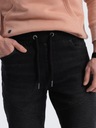 Pánske džínsové jogger nohavice s prešívaním čierne V3 OM-PADJ-0113 S EAN (GTIN) 5902228897019