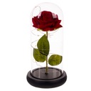 Večná ruža v skle Svietiaci darček LED krabica červená + okvetné lístky ruže Značka Malatec