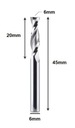 Frez do drewna - 2F - 6x20x45 - 6mm CNC VHM