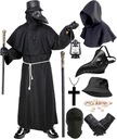 STRÓJ KOSTIUM PLAGUE DOCTOR DOKTOR PLAGA, DŻUMA XL